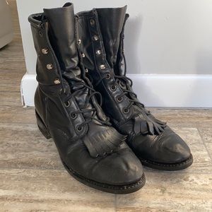 Justin black lace boots